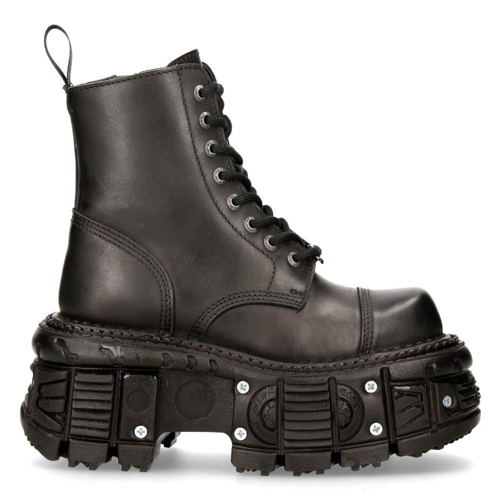 New Rock - M-TANK083-C1 Plattformstiefel - Schwarz/Schwarz